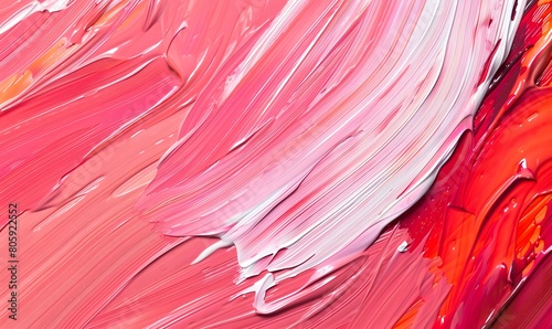 Acrylic paint strokes. Abstract background in coral colors   Generative AI 