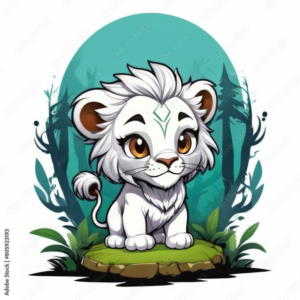 Regal Chibi Baby Lion King Mascot Design Suitable for Logo Mascot