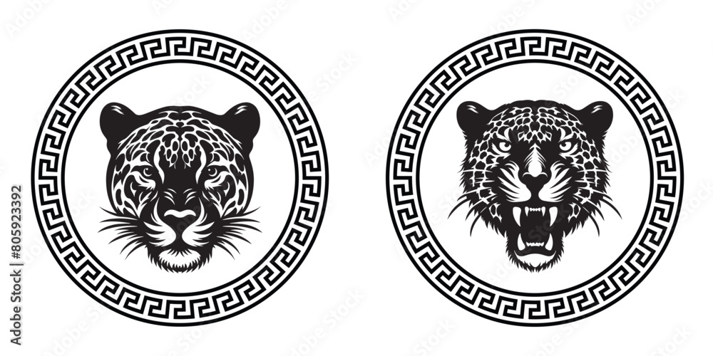 Obraz premium Jaguar Logos Set Surrounded With Artwork Circular Design isolated on a white background