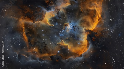 Cosmic Dance: The Patterns and Colors of a Nebula