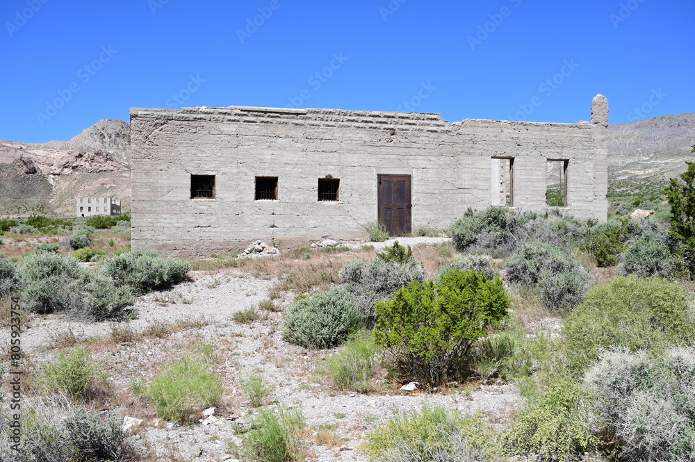 An abandoned Jail at a Ghost town called Rhyolite.