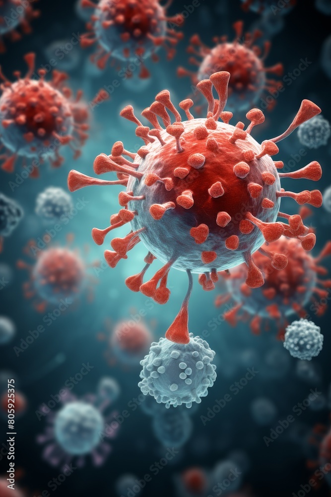 Detailed microscopic view of coronavirus structure Detailed microscopic view of coronavirus structure