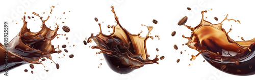 Set of coffee splash, cut out.