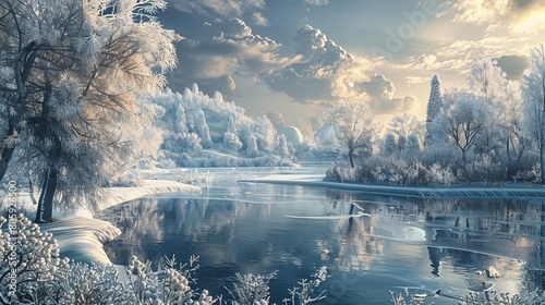 Frozen Embrace: The Icy Splendor of a Winter Landscape