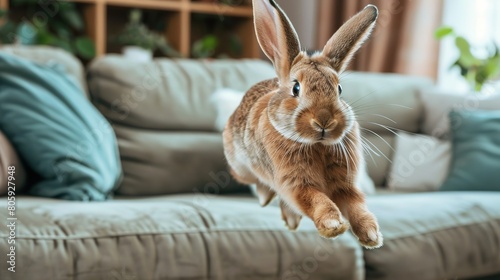Hopping Hare  A Rabbit Bouncing Around the Living Room