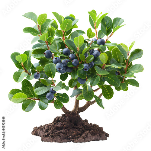 A small tree with blue berries on it photo