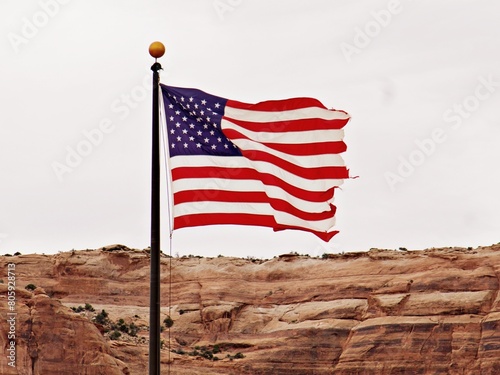 US amerikanische Flagge im Wind photo