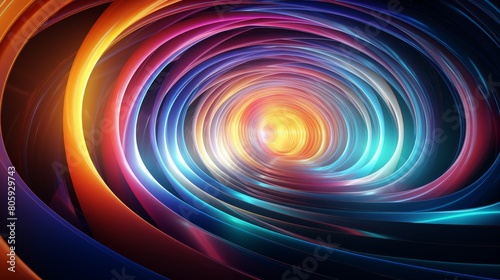 Vibrant abstract tunnel of swirling colors