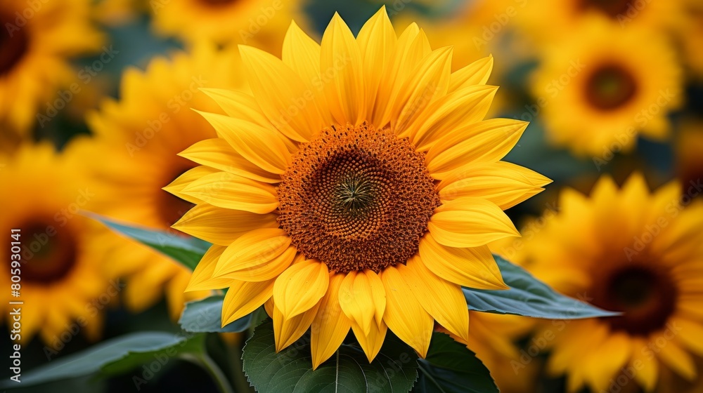 Vibrant sunflower in full bloom Vibrant sunflower in full bloom