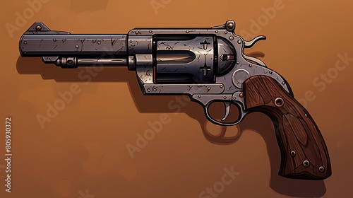 Vintage revolver with intricate engraved design