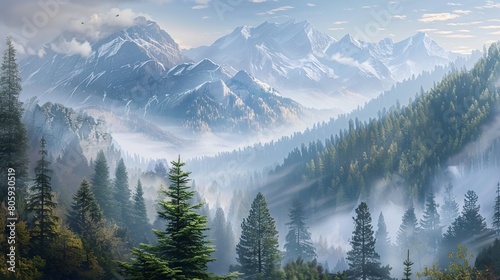 Misty Mountains  Enchanting Embrace