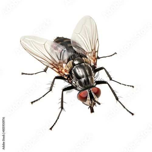 A fly is on a white background