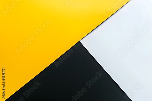 Minimalistic Geometric Abstract in Yellow  Black  and White