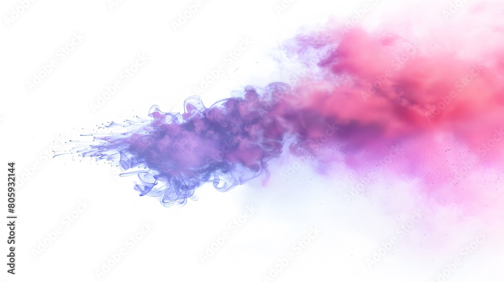Dynamic Explosion of Pink and Purple Smoke Waves