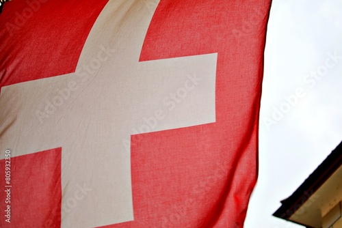 Nahaufnahme Schweizer Flagge