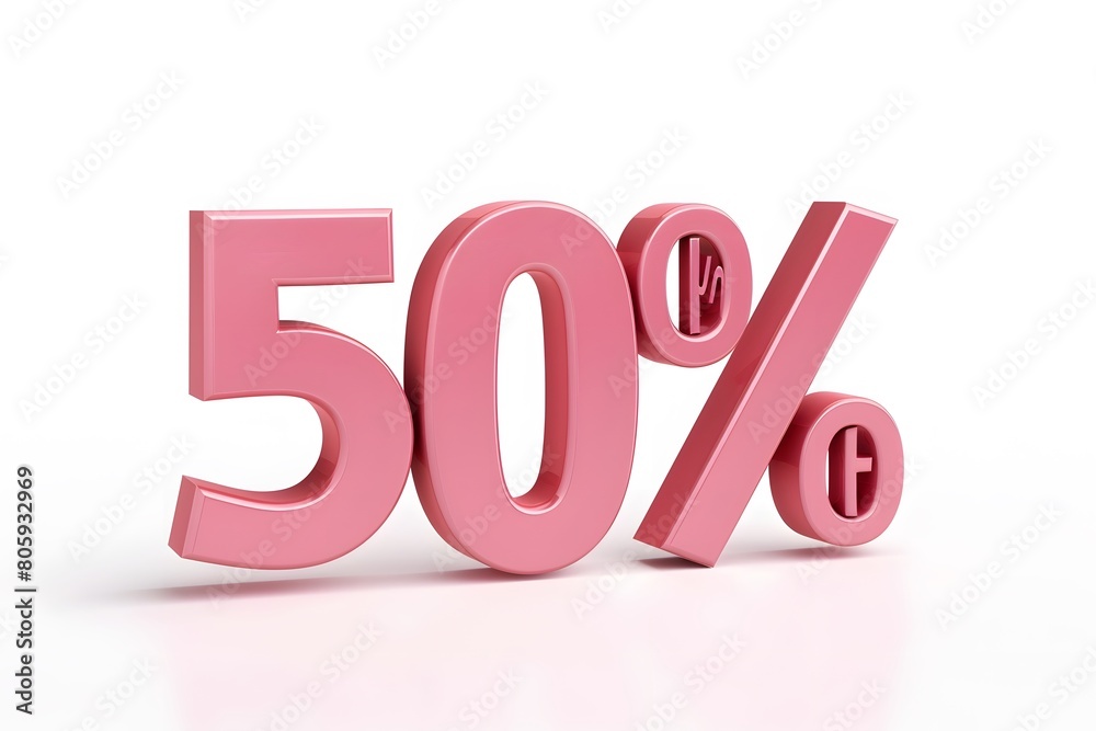 3D Rendered 50% OFF Text with Matte Surface in White 3D Rendered 50% OFF Text with Matte Surface in White