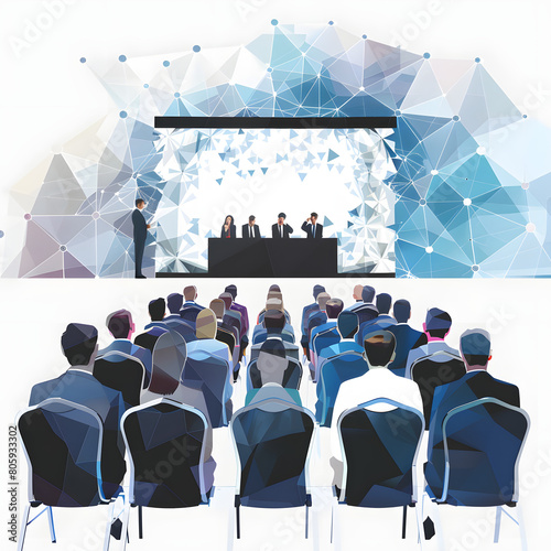 Blockchain conference or summit event isolated on white background, text area, png
 photo