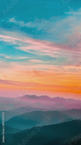 beautiful mountain landscape during sunset / sunrise