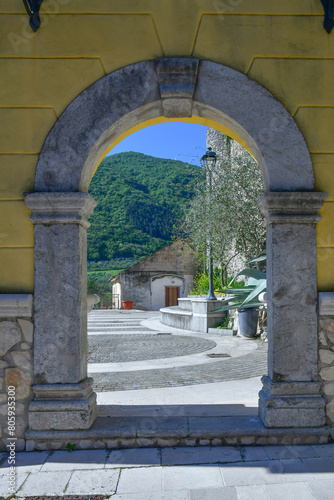 A small street of Balvano, a town in Basilicata, Italy