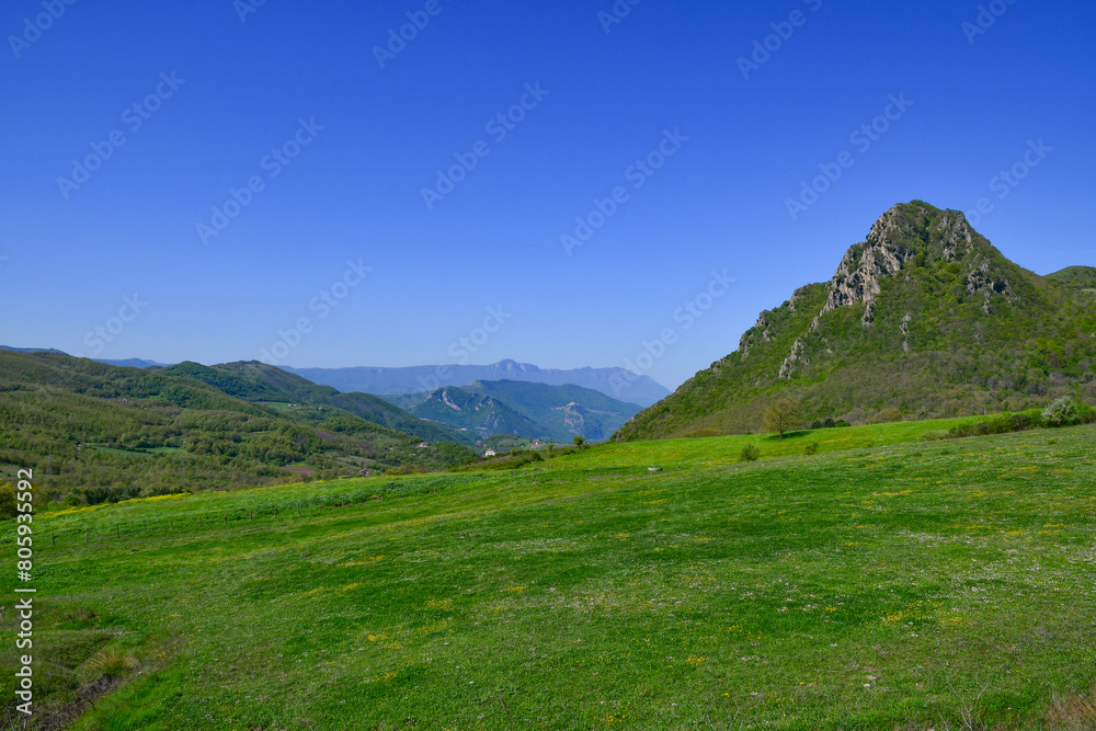 The green landscape of Basilicata in Italy.