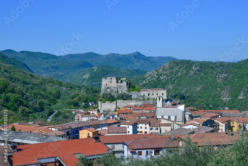 View of Balvano, a town in Basilicata, Italy