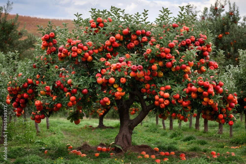 Fototapeta premium plum in the middle of the tree garden professional photography