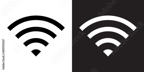 Wi Fi icon vector. Wireless sign symbol in trendy flat style. Wifi vector icon illustration isolated on white and black background