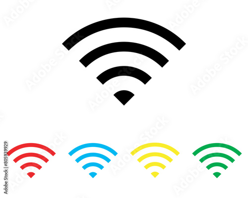 Wi Fi icon vector. Wireless icon sign symbol in trendy flat style. Set elements in colored icons. Wifi vector icon illustration isolated on white background