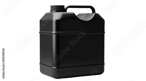 Red plastic gas container with a handle for storing fuel, isolated on white background