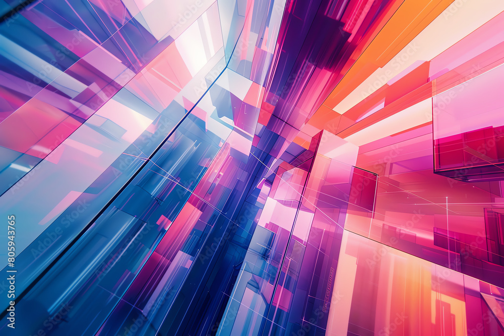 Craft a visually striking composition blending futuristic tech and abstract art