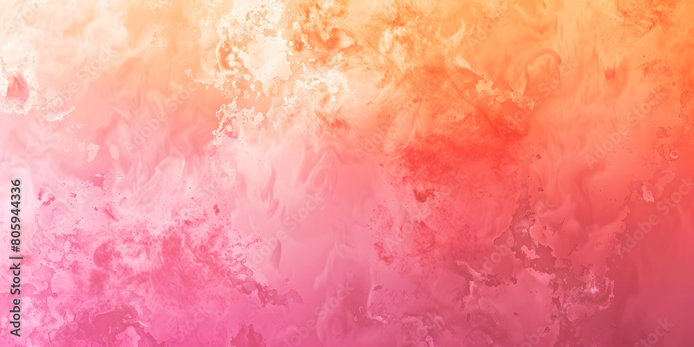 Fototapeta premium Gradient from pastel pink to sunset orange, overlaid with a delicate noise texture, ideal for soft cosmetics or romantic marketing campaigns 