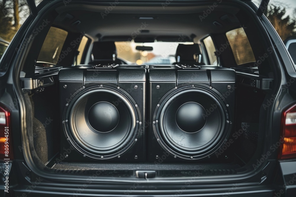 Powerful car audio system in the trunk