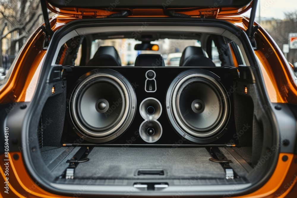 Obraz premium Powerful custom audio system in the car