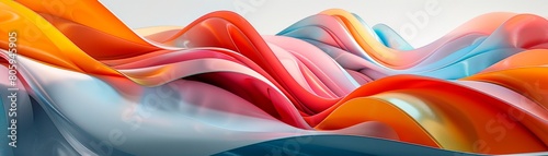 A colorful, abstract painting of a wave with a rainbow in the background