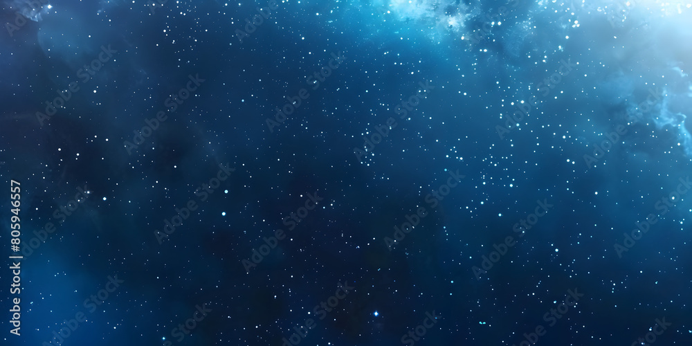 Gradient background from celestial blue to deep night sky, sprinkled with starry noise, perfect for space-themed products or cosmic events 