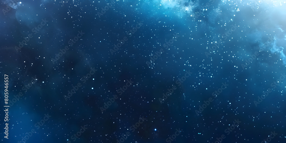 Fototapeta premium Gradient background from celestial blue to deep night sky, sprinkled with starry noise, perfect for space-themed products or cosmic events 