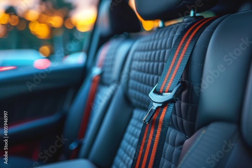 Seat belts in the car interior, safety concept