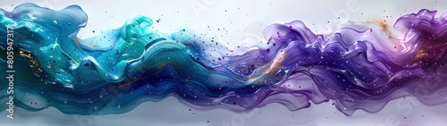 Dynamic abstract background with a mixture of blue and purple oil paint strokes, can be utilized for printed materials such as brochures, flyers, and business cards.