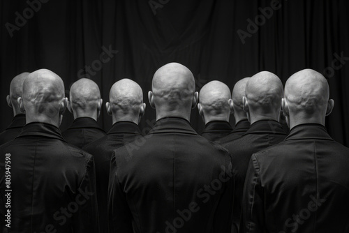 Group of identical people clones