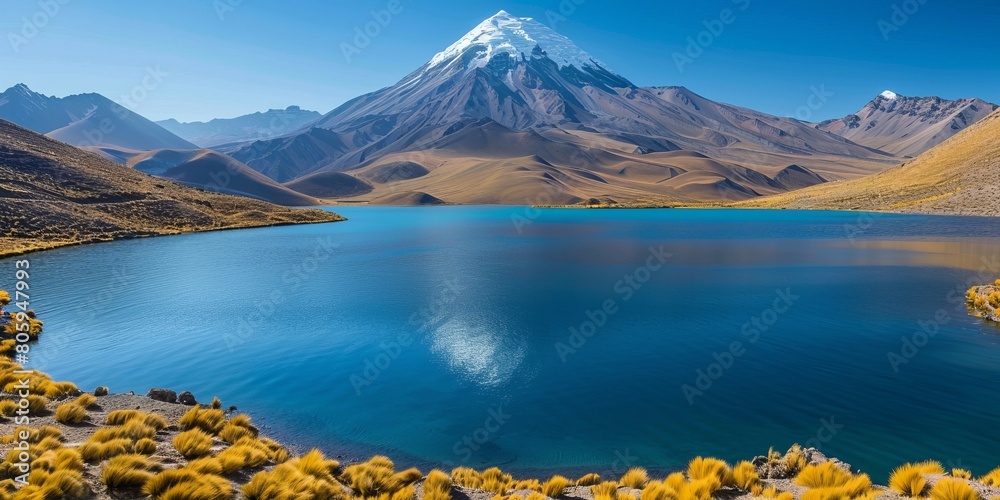 Obraz premium Epic Andes landscape and lagoon