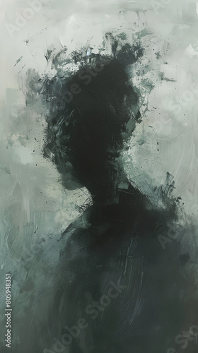 Delve into the profound sense of alienation through a blurred background, symbolizing a disconnected mind Utilize a muted color palette with subtle hints of conflicting emotions