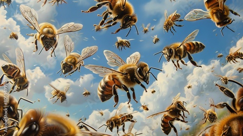 Symphony of Buzzes: The Collective Harmony of Honeybees © xelilinatiq