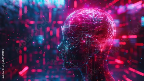 Wallpaper Mural AI as a Digital Brain, A symbolic representation of AI as a digital brain or consciousness Torontodigital.ca