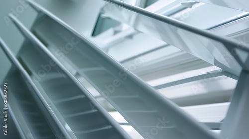 Bioclimatic design, natural ventilation system close-up, innovative airflow, indoor light 