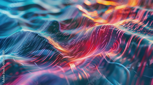 Abstract picture of colourful sound waves