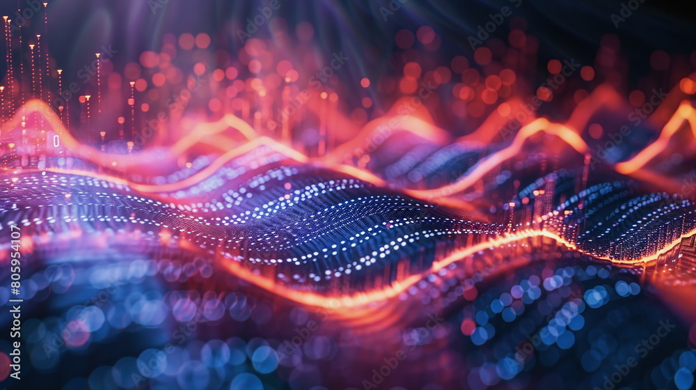 Abstract picture of colourful sound waves Abstract picture of colourful sound waves