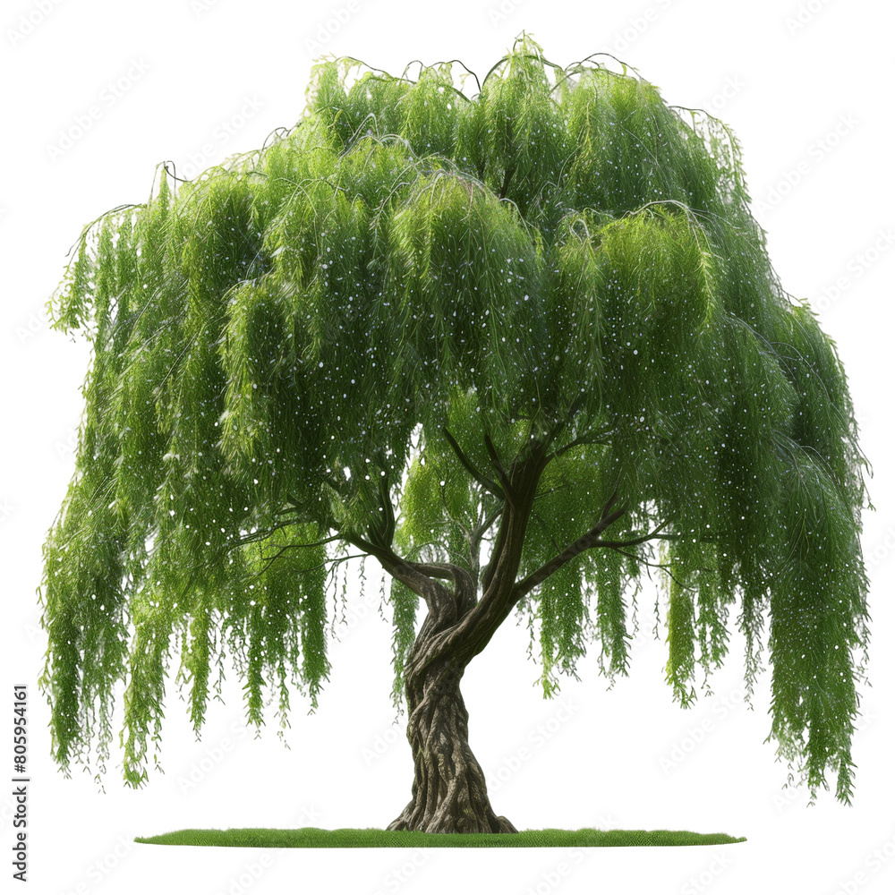 The graceful willow tree, a symbol of beauty and elegance, stands tall ...