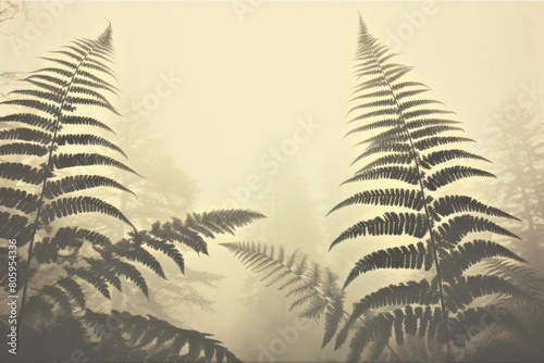Ferns with a vintage filter.
