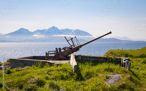 Artillery Emplacement At Skrolsvik Fort Museum In Stonglandseidet, Norway