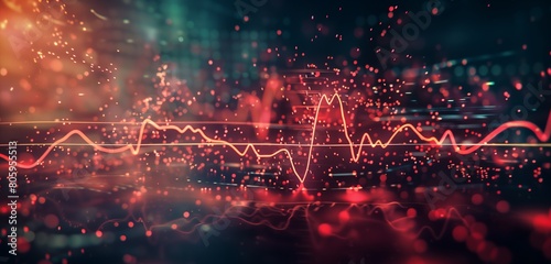 A close-up of a heartbeat monitor displaying a steady rhythm, symbolizing life and vitality.  photo
